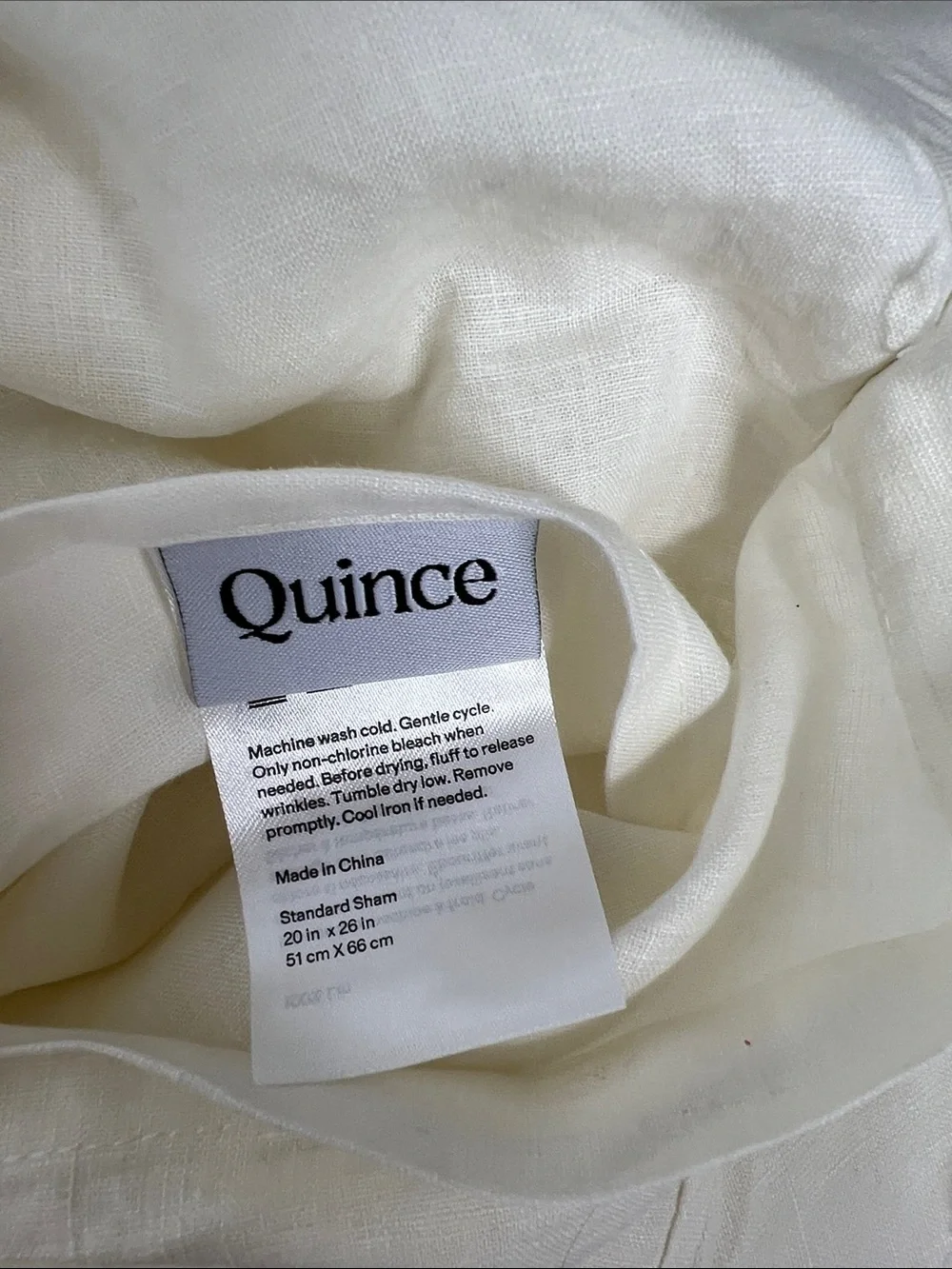 Quince European Linen Full/Queen Double Flange Duvet Cover Set Ivory LIke New